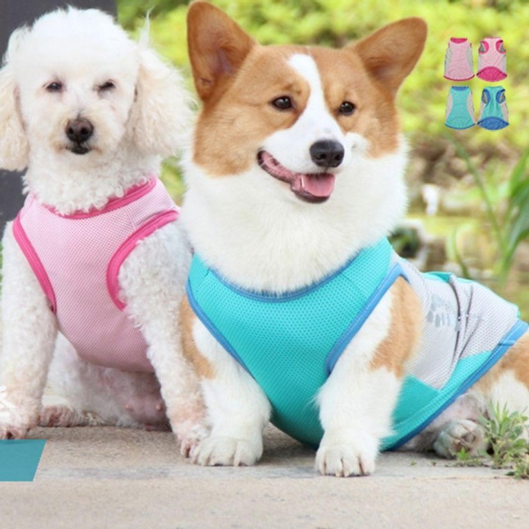 강아지 여름 쿨조끼 쿨티 반사 쿨링 베스트 강아지옷 래쉬 가드 수영복 패션옷 애견 용품
