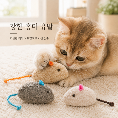 고양이 장난감 미니 쥐돌이 인형 세트 3개
